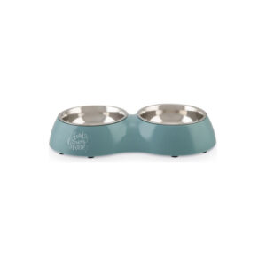 Beeztees Dbl S.S. Dog Bowl Turquoise