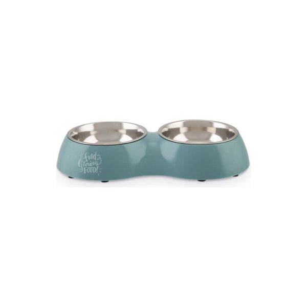Beeztees Dbl S.S. Dog Bowl Turquoise